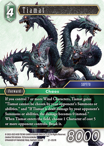 (051) Final Fantasy TCG Beyond Destiny Single: Tiamat (21-051) Holo Rare