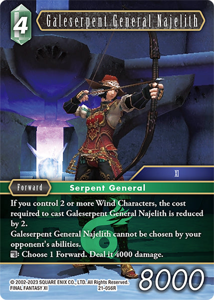 (056) Final Fantasy TCG Beyond Destiny Single: Galeserpent General Najelith (21-056) Holo Rare