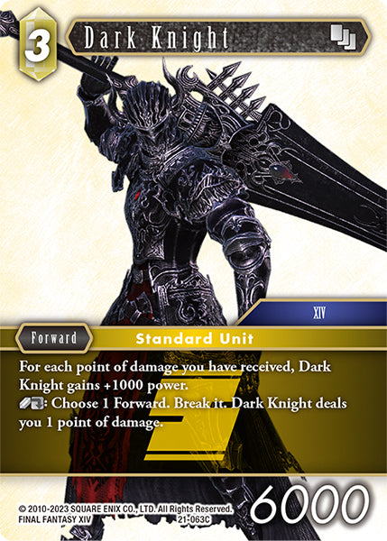 (063) Final Fantasy TCG Beyond Destiny Single: Dark Knight (21-063) Holo Common
