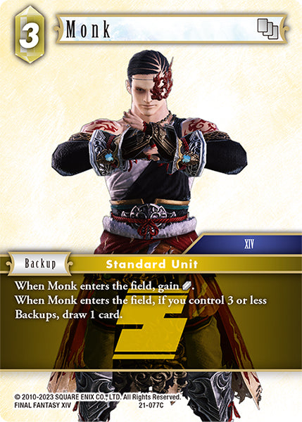 (077) Final Fantasy TCG Beyond Destiny Single: Monk(21-077)  Common