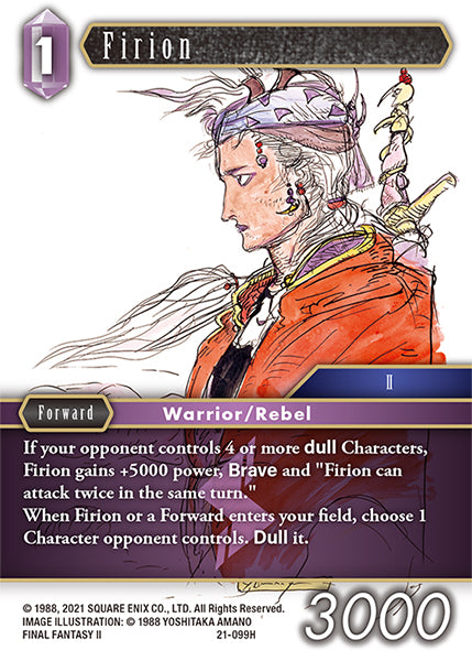 (099) Final Fantasy TCG Beyond Destiny Single: Firion (21-099)  Hero