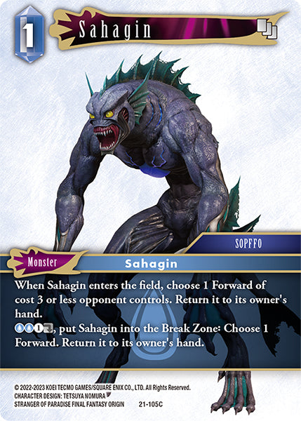 (105) Final Fantasy TCG Beyond Destiny Single: Sahagin (21-105) Holo Common