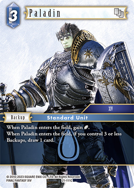 (111) Final Fantasy TCG Beyond Destiny Single: Paladin (21-111)  Common