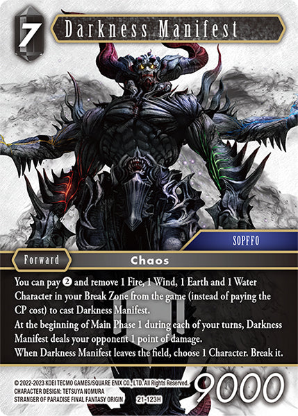 (123) Final Fantasy TCG Beyond Destiny Single: Darkness Manifest (21-123) Holo Hero