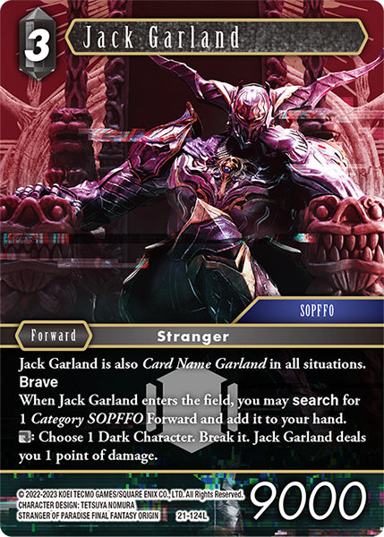 (124) Final Fantasy TCG Beyond Destiny Single: Jack Garland (21-124) (V.1) Holo Legend