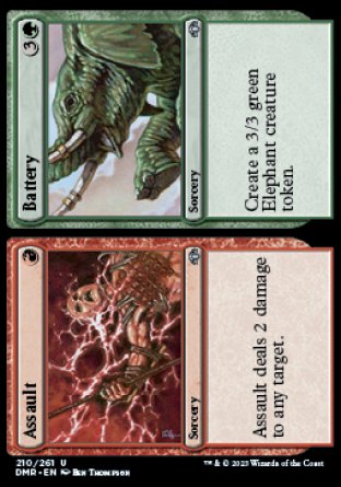 (210) Magic The Gathering Dominaria Remastered Single: Assault // Battery Holo Uncommon