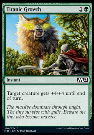 (210) Magic The Gathering Core 2021 Single: Titanic Growth  Common