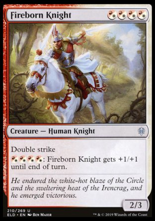 (210/269) Magic The Gathering Throne of Eldraine Single: Fireborn Knight Holo Uncommon