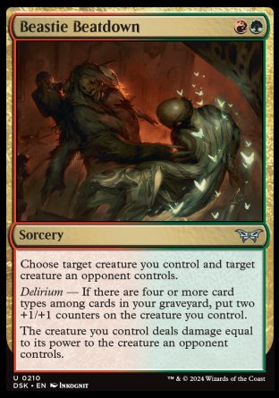 (210) Magic The Gathering Duskmourn: House of Horror Single: Beastie Beatdown  Uncommon