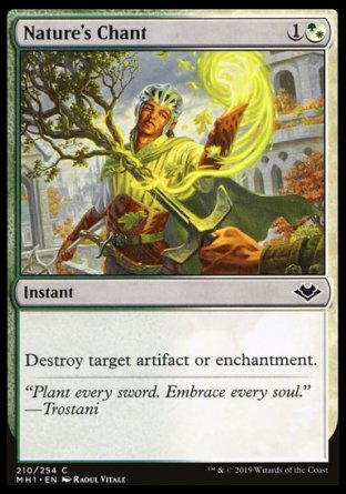(210/254) Magic The Gathering Modern Horizons Single: Nature's Chant Holo Common