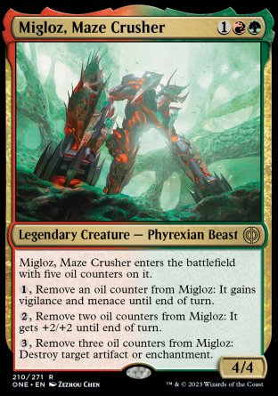 (210) Magic The Gathering Phyrexia: All Will Be One Single: Migloz, Maze Crusher Holo Rare