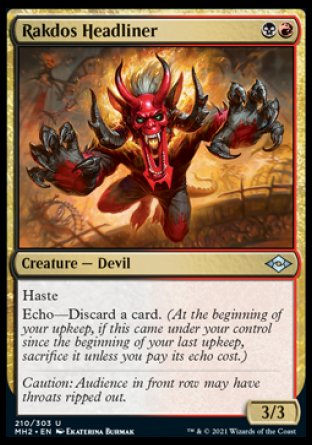 (210) Magic The Gathering Modern Horizons 2 Single: Rakdos Headliner Holo Uncommon