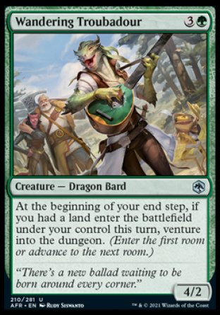 (210) Magic The Gathering Adventures in the Forgotten Realms Single: Wandering Troubadour Holo Uncommon