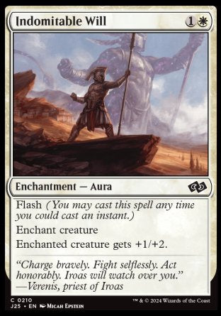(210) Magic The Gathering Foundations Jumpstart Single: Indomitable Will  Common