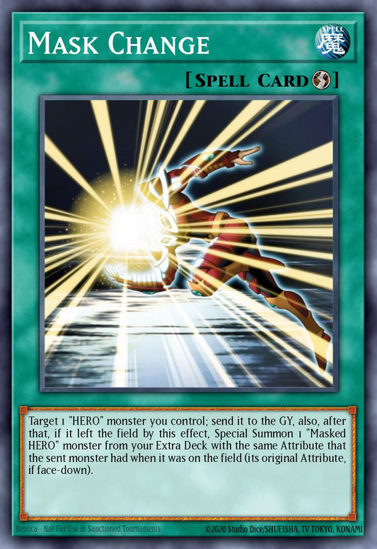 (142) YuGiOh TCG RA04: Quarter Century Stampede Single: Mask Change (V.1 - Platinum Secret Rare)  Platinum Secret Rare