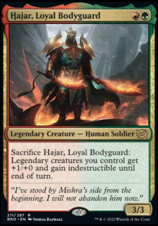 (211) Magic The Gathering The Brothers' War Single: Hajar, Loyal Bodyguard Holo Rare