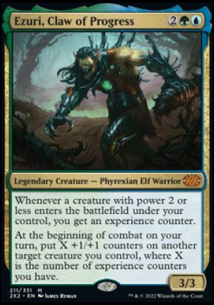 (211) Magic The Gathering Double Masters 2022 Single: Ezuri, Claw of Progress Holo Mythic
