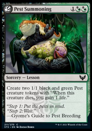 (211) Magic The Gathering Strixhaven: School of Mages Single: Pest Summoning Holo Common