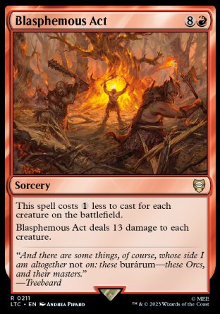 (211) Magic The Gathering Commander: The Lord of the Rings: Tales of Middle-earth Single: Blasphemous Act  Rare