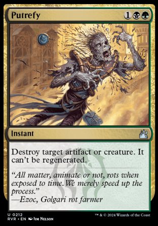 (212) Magic The Gathering Ravnica Remastered Single: Putrefy  Uncommon