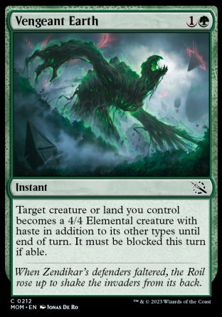 (212) Magic The Gathering March of the Machine Single: Vengeant Earth  Common