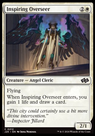 (212) Magic The Gathering Foundations Jumpstart Single: Inspiring Overseer  Common