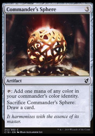 (212) Magic The Gathering Commander 2019 Single: Commander's Sphere  Common