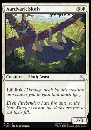 (212) Magic The Gathering Magic: The Gathering | Avatar: The Last Airbender: Eternal Single: Aardvark Sloth (V.1) Holo Common
