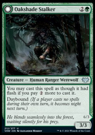 (212) Magic The Gathering Innistrad: Crimson Vow Single: Oakshade Stalker // Moonlit Ambusher Holo Uncommon