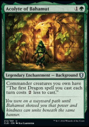 (212) Magic The Gathering Commander Legends: Battle for Baldur's Gate Single: Acolyte of Bahamut  Uncommon