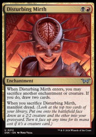 (212) Magic The Gathering Duskmourn: House of Horror Single: Disturbing Mirth Holo Uncommon