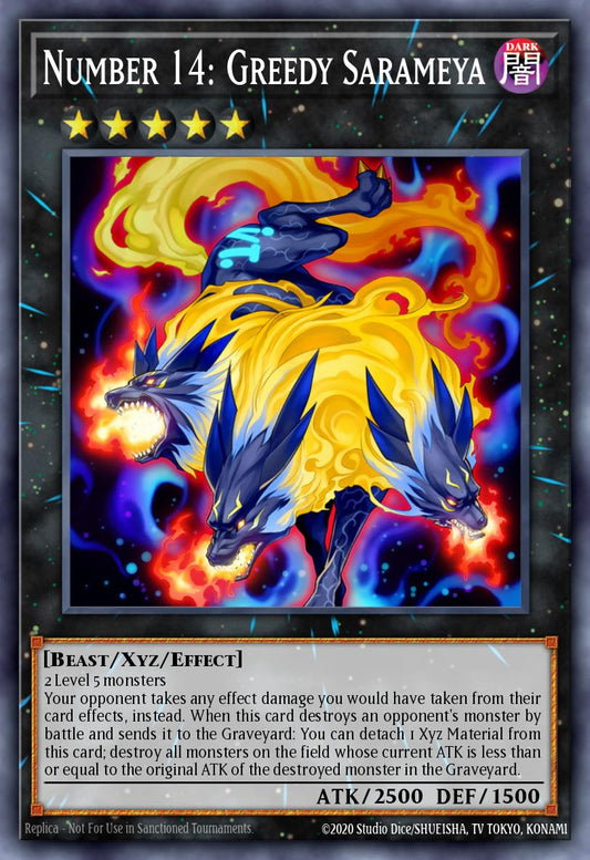 (017) YuGiOh TCG PGL2: Premium Gold 2 Single: Number 14: Greedy Sarameya  Gold Secret Rare