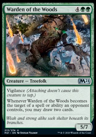(213) Magic The Gathering Core 2021 Single: Warden of the Woods  Uncommon