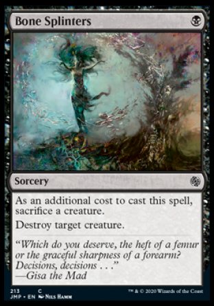 (213) Magic The Gathering Jumpstart Single: Bone Splinters  Common