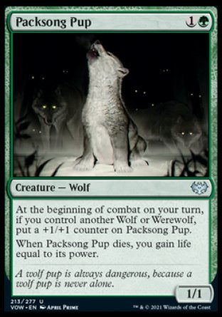 (213) Magic The Gathering Innistrad: Crimson Vow Single: Packsong Pup Holo Uncommon