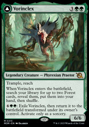 (213) Magic The Gathering March of the Machine Single: Vorinclex // The Grand Evolution Holo Mythic