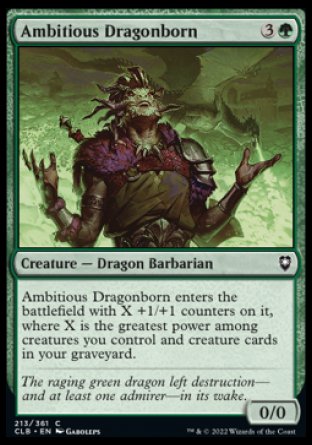 (213) Magic The Gathering Commander Legends: Battle for Baldur's Gate Single: Ambitious Dragonborn Holo Common