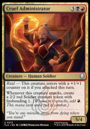 (213) Magic The Gathering Magic: The Gathering | Avatar: The Last Airbender Single: Cruel Administrator Holo Uncommon