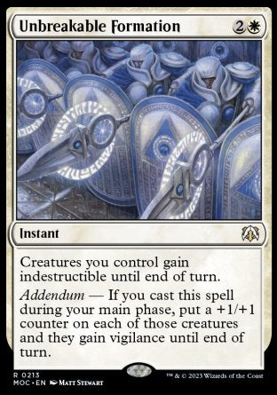 (213) Magic The Gathering Commander: March of the Machine Single: Unbreakable Formation  Rare