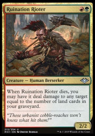 (213/254) Magic The Gathering Modern Horizons Single: Ruination Rioter  Uncommon