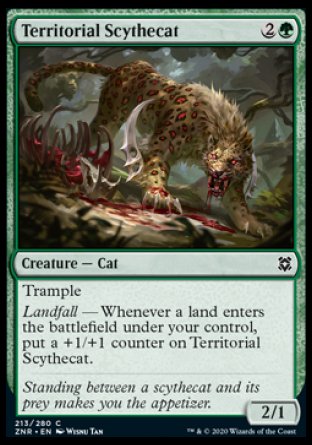 (213/280) Magic The Gathering Zendikar Rising Single: Territorial Scythecat Holo Common