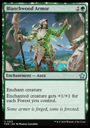 (213) Magic The Gathering Magic: The Gathering Foundations Single: Blanchwood Armor Holo Uncommon