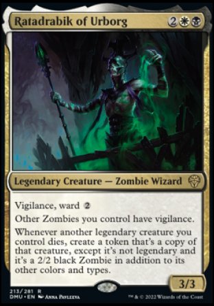 (213) Magic The Gathering Dominaria United Single: Ratadrabik of Urborg Holo Rare
