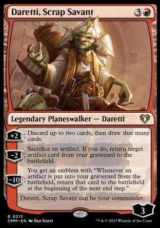 (213) Magic The Gathering Commander Masters Single: Daretti, Scrap Savant Holo Rare