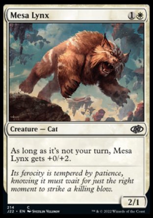 (214) Magic The Gathering Jumpstart 2022 Single: Mesa Lynx  Common