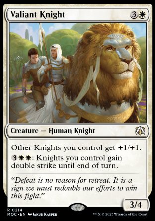 (214) Magic The Gathering Commander: March of the Machine Single: Valiant Knight  Rare