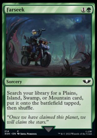 (214) Magic The Gathering Universes Beyond: Warhammer 40000 Single: Farseek Holo Common