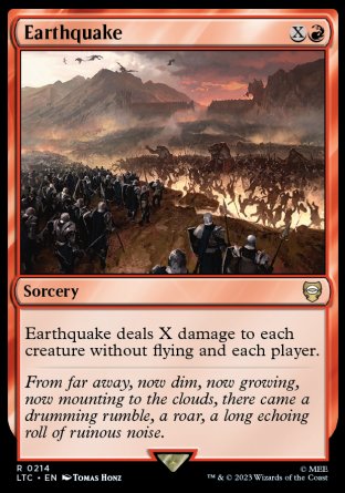 (214) Magic The Gathering Commander: The Lord of the Rings: Tales of Middle-earth Single: Earthquake  Rare