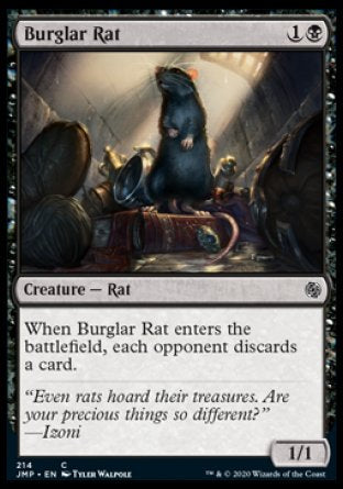(214) Magic The Gathering Jumpstart Single: Burglar Rat  Common