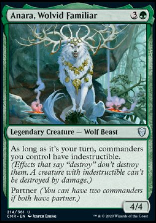 (214/361) Magic The Gathering Commander Legends Single: Anara, Wolvid Familiar Holo Uncommon